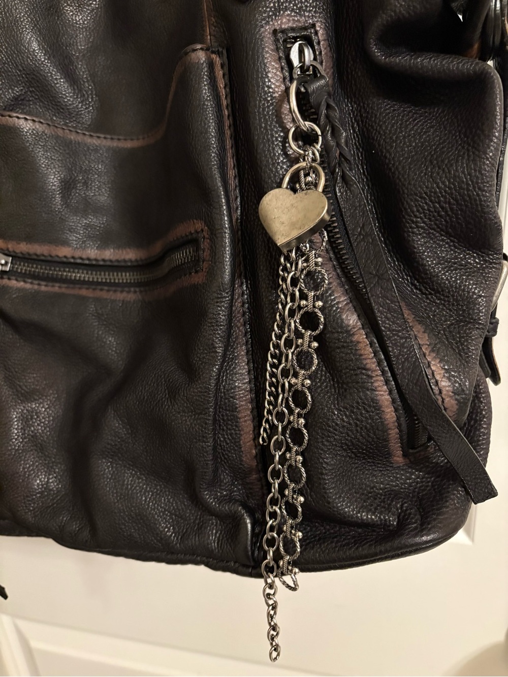 Free People Heart & Chain Bag Charm in silver